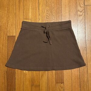 Brandy Melville Brown Waffle Mini Skirt One Size